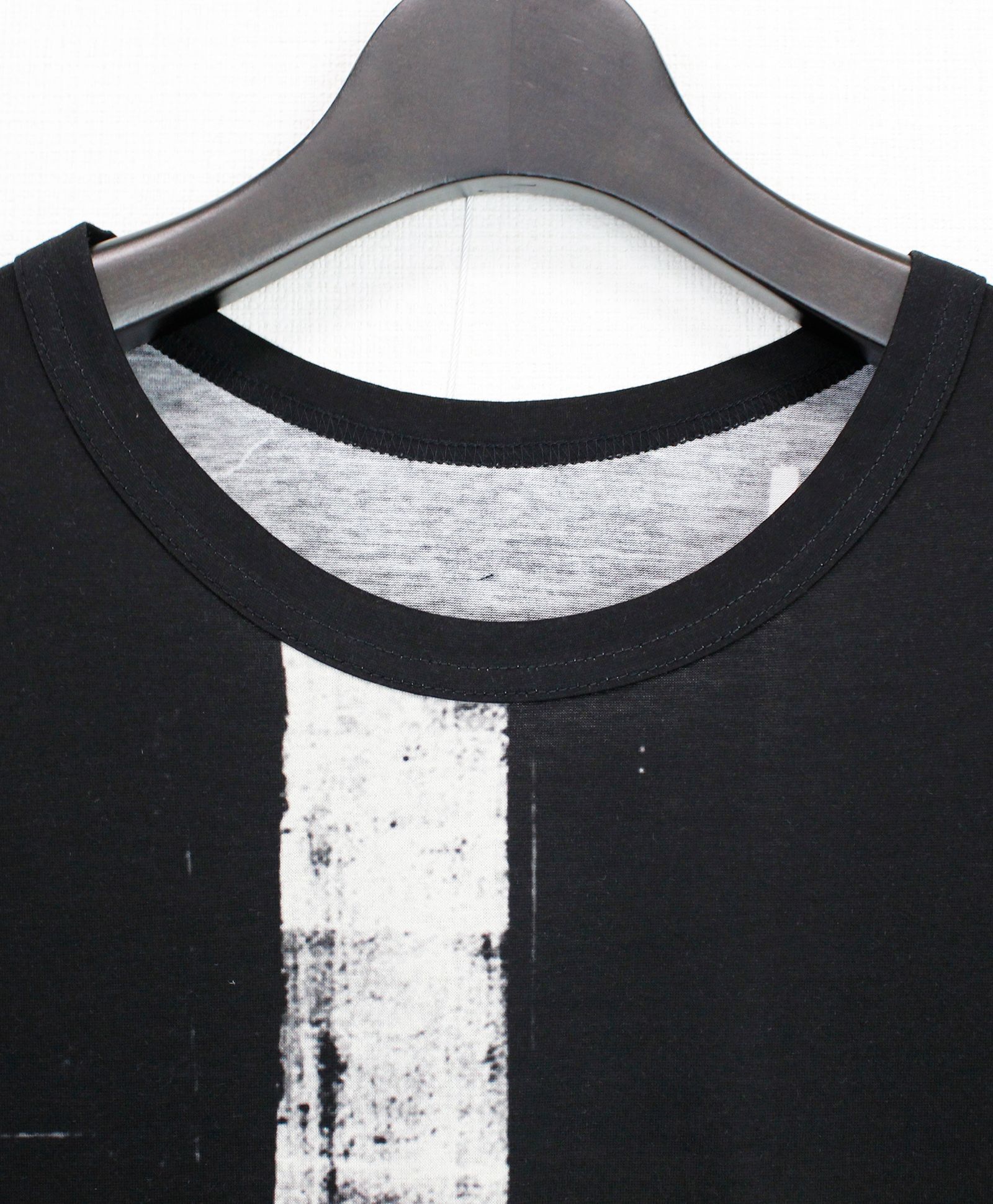 COTTON JERSEY TORN PATTERN HEM ROUND JUMBO T-SHIRT SHORT SLEEVES / WHITE [GP-T05-008-1]