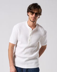 ☆先行予約☆ ワッフルヘンリーネック S/S  カットソー /  waffle henley S/S / WHITE[7131 wf19i]