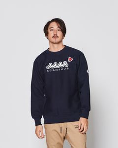 ☆先行予約販売2025年9月下旬～10月下旬頃入荷予定☆ ACANTHUS × muta MARINE / muta sweet muta Crewneck Sweatshirt / スウェット / NAVY 【MA2546】