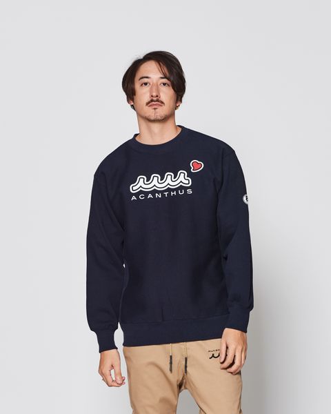 muta MARINE × ACANTHUS  / muta sweet Logo Crewneck Sweatshirt / スウェット / NAVY 【MA2546】