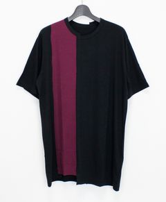 SILKETTE JERSEY W/ NUMBER PATTERN TSUJIKIRI LONG SLEEVED T-SHIRT / BLACK x PURPLE [GL-T11-803-2-03]