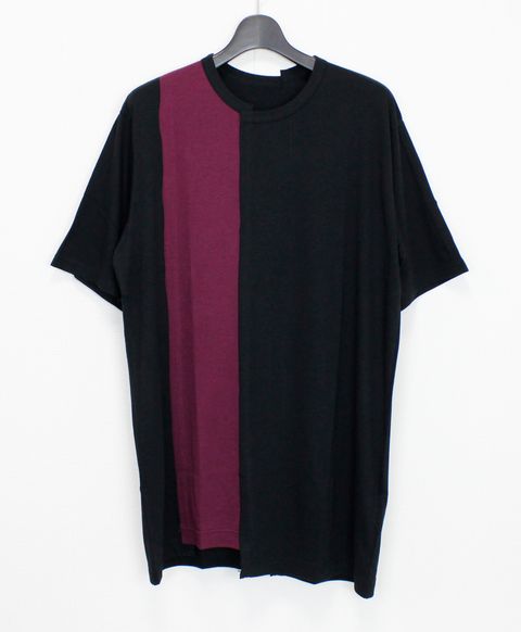 SILKETTE JERSEY W/ NUMBER PATTERN TSUJIKIRI LONG SLEEVED T-SHIRT / BLACK x PURPLE [GL-T11-803-2-03]