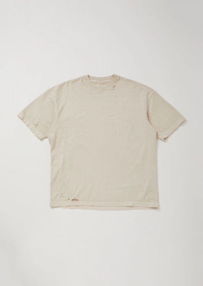 KREVA×GHOST ALMOSTBLACK / AMEGE DYEING SHORT SLEEVE T KINAKO / BEIGE [KRVGAB-C-3-3]