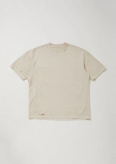 KREVA×GHOST ALMOSTBLACK / AMEGE DYEING SHORT SLEEVE T KINAKO / BEIGE [KRVGAB-C-3-3]