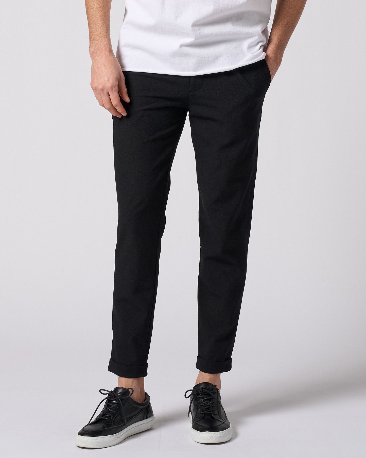 ☆先行予約☆ タックスリムスラックス /  tuck slim slacks / BLACK [5219 pe51i]