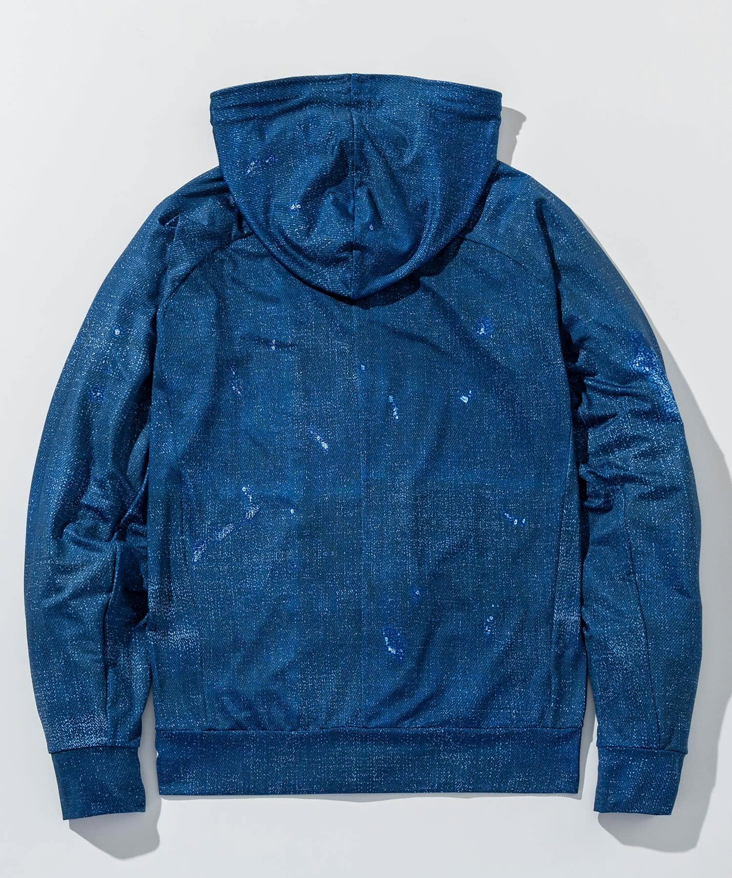 ダメージデニムラッシュガードパーカー / インディゴ【USO-26043】