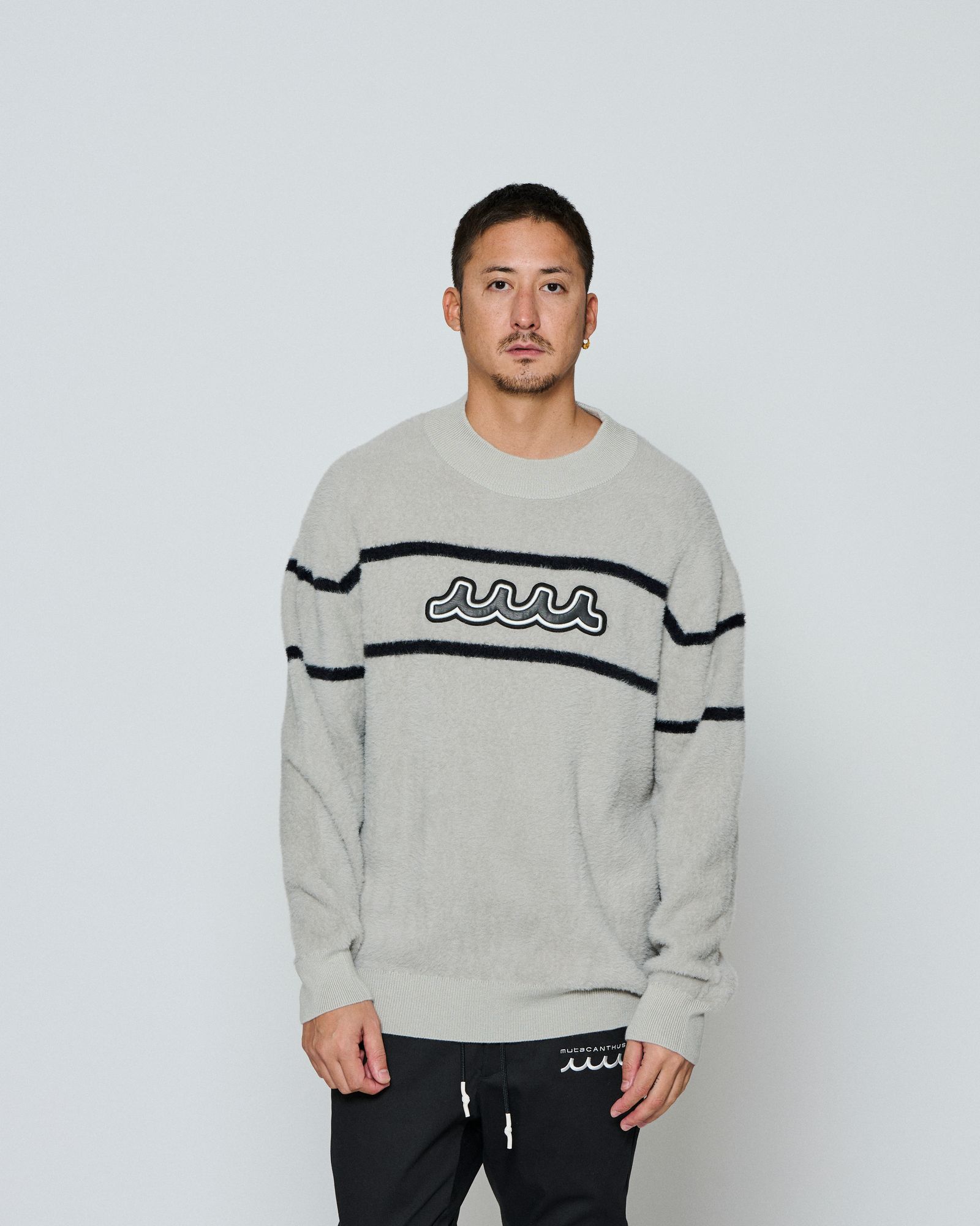 ☆先行予約☆ muta MARINE × ACANTHUS / ファーモックネックニット / Fur Mock Neck Knit / GREY 【MA2669】