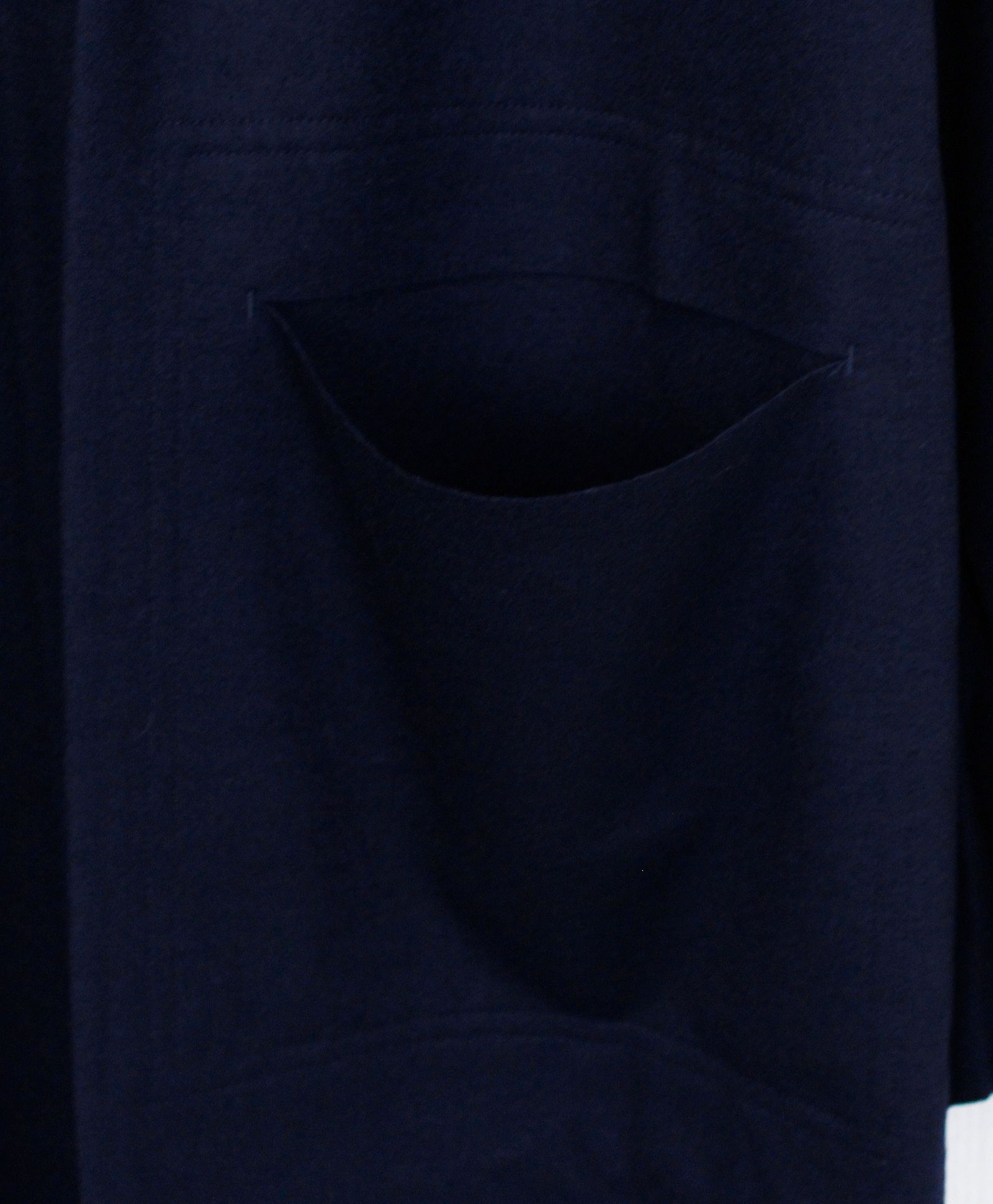 ウールジャージ ボタンレス ショールカラー ロングカーディガン NAVY / INT-026