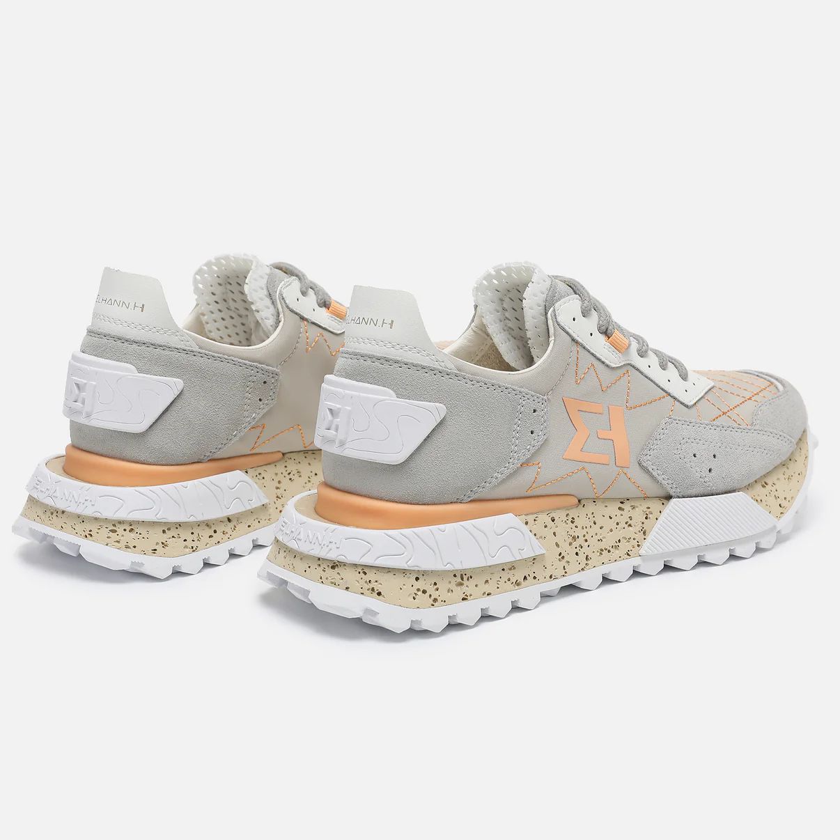 レザーテックスニーカー / NSJ600J /  GREY/MELON