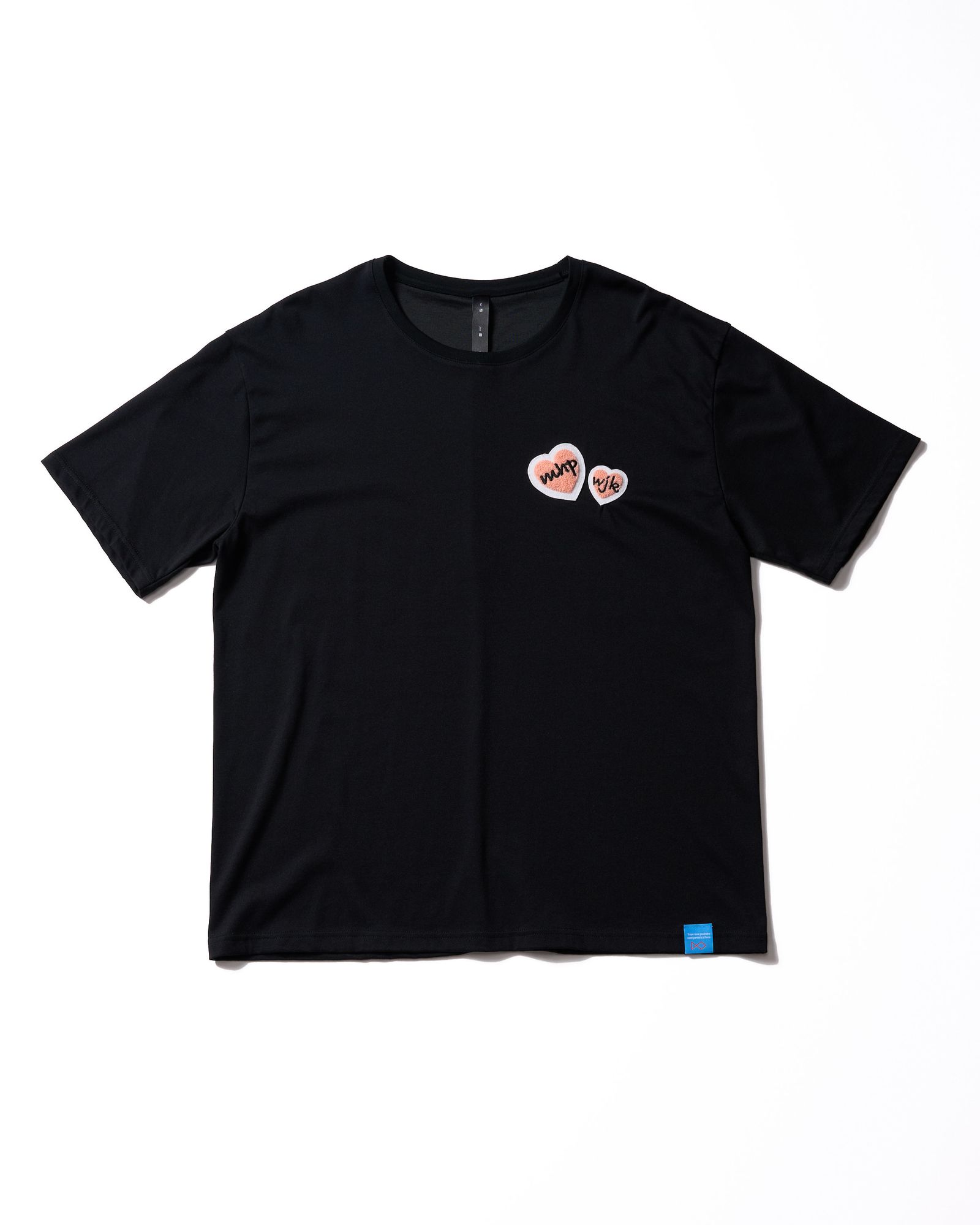 ☆先行予約☆Maison Honoré Paris× wjk  / 2ハートパッチクールタッチ半袖Tシャツ / 2-heart patch cool touch S/S / black×pink【712 hw02k】
