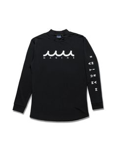 ラッシュロングスリーブTシャツ (WAVEロゴ) / ブラック [MMTK-440009]