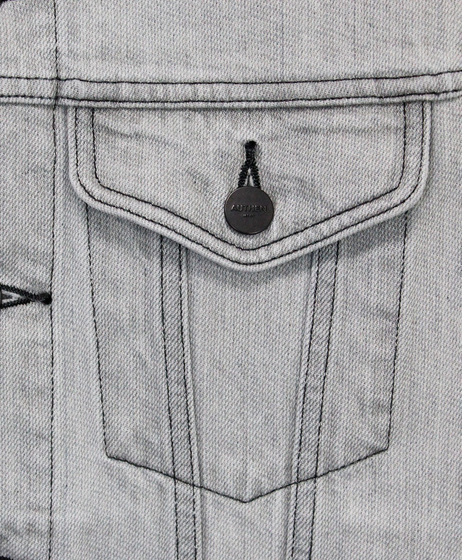 "ターク" トラッカージャケット / "TURK" TRUCKER JACKET BK  / LIGHT GRAY [AUT-095B-106]