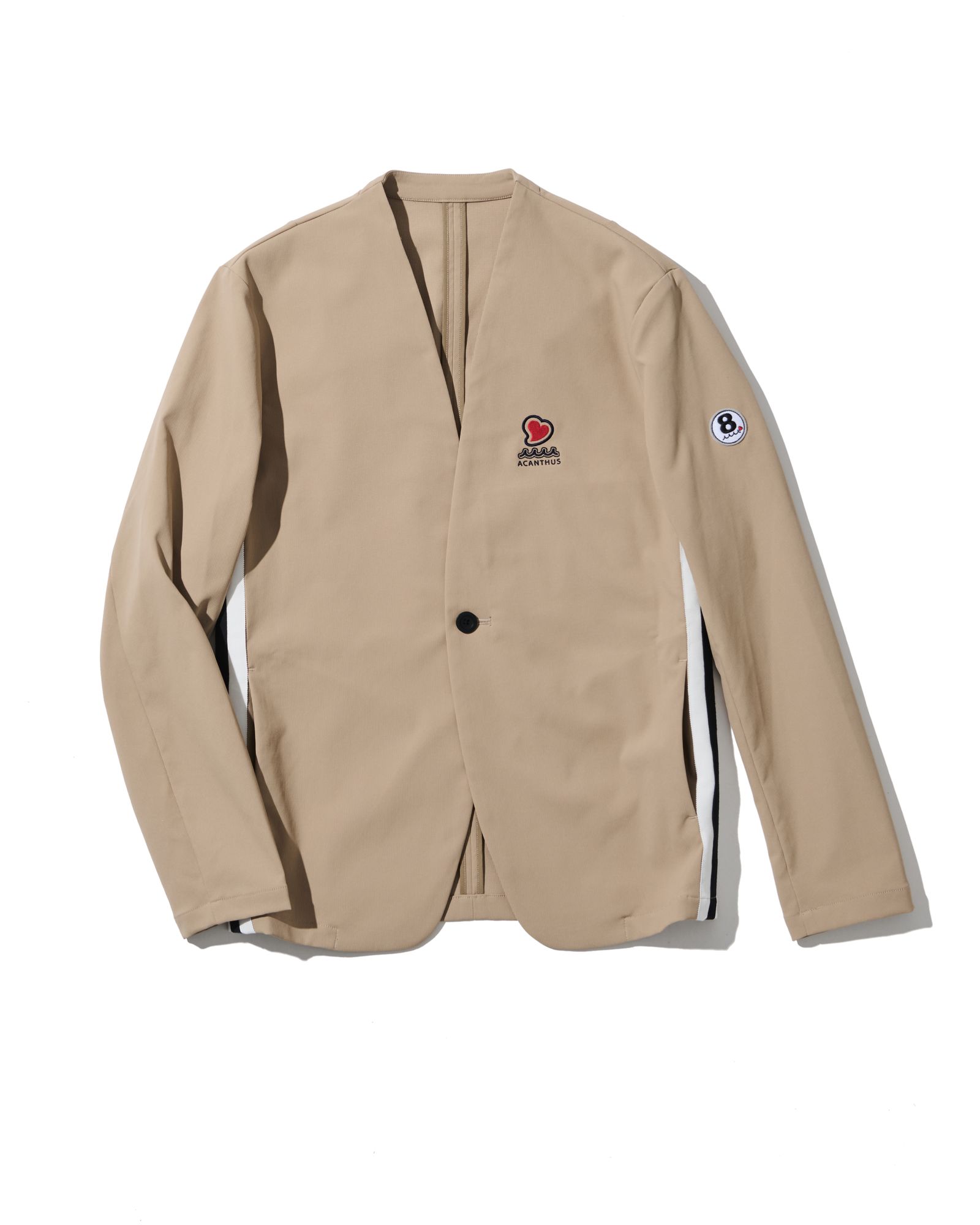 ☆先行予約☆muta MARINE × ACANTHUS / スウィートノーカラージャケット / sweet no collar jacket / BEIGE 【MA2625】