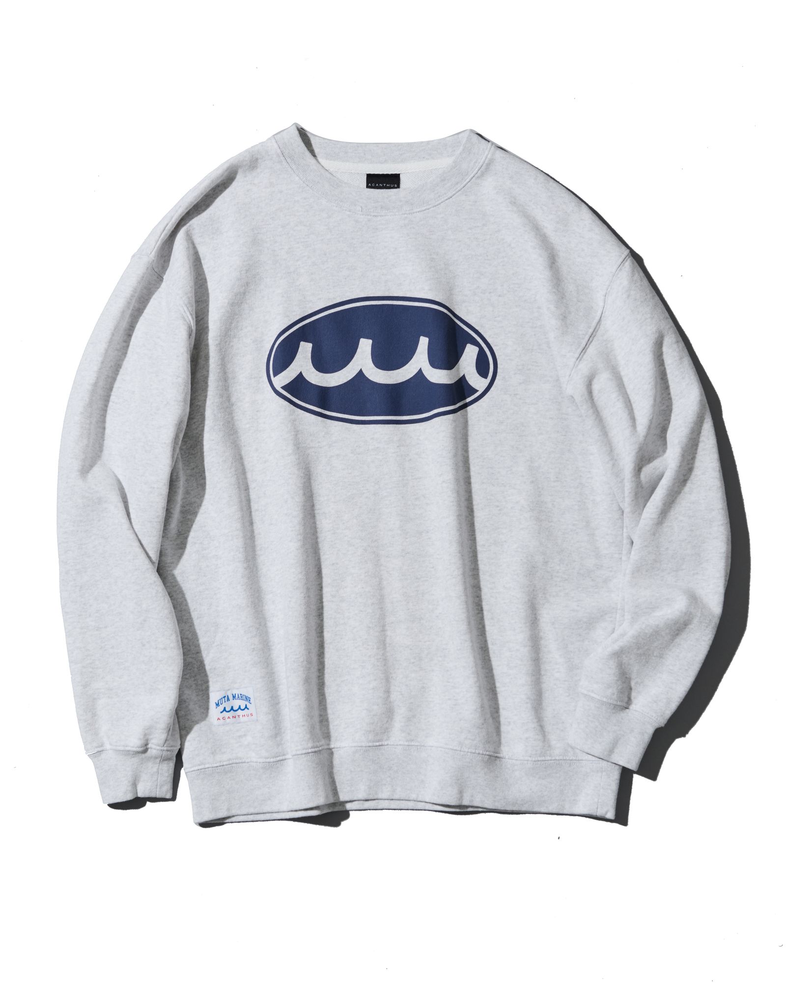 ☆先行予約☆muta MARINE × ACANTHUS  / エイジングサークルロゴクルーネックスウェット / Aging Circle Logo Crewneck / ASH GREY 【MA2611】