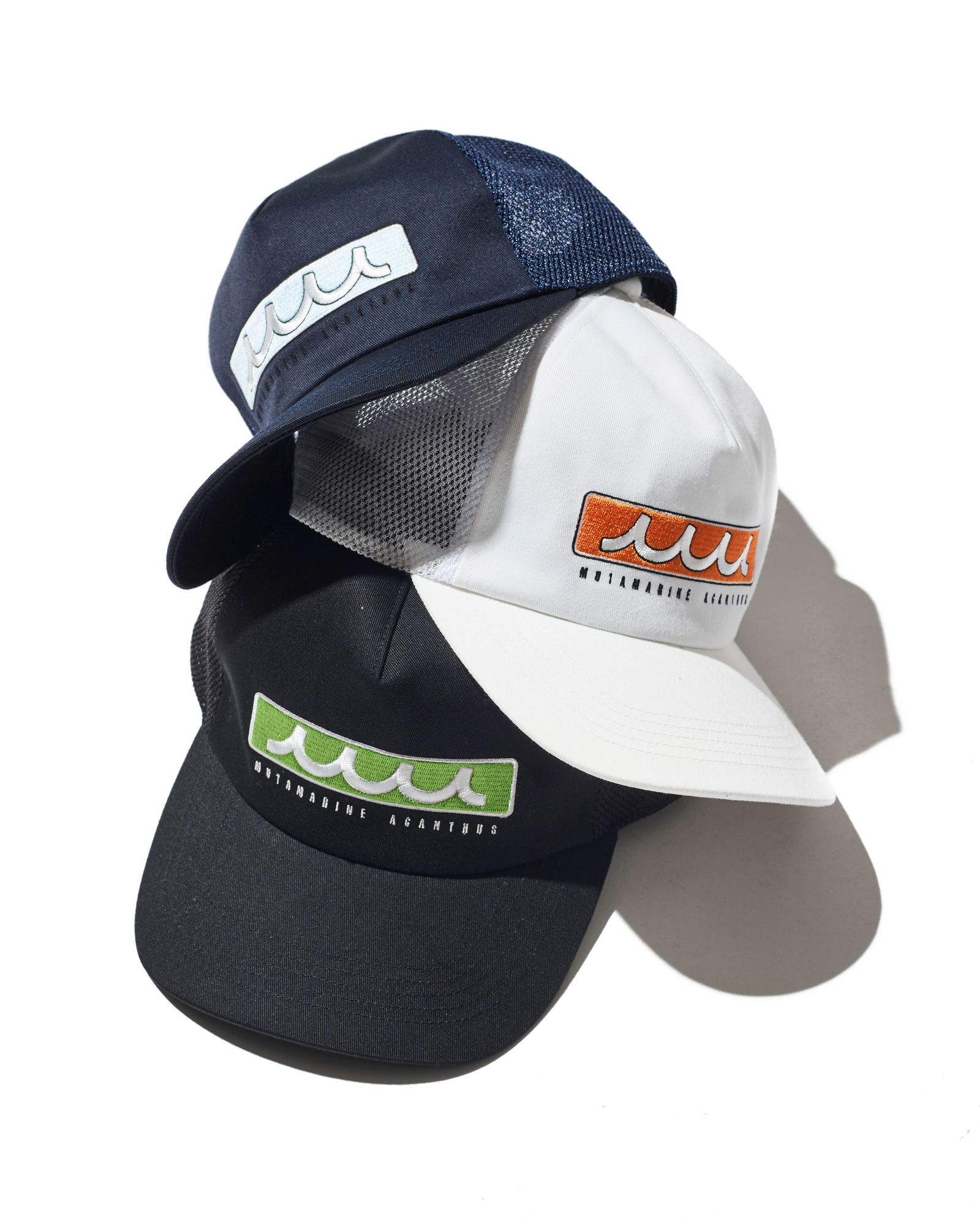 ☆先行予約☆muta MARINE × ACANTHUS  / ボックスロゴメッシュキャップ /  Box Logo Mesh Cap / NAVY【MA2721】