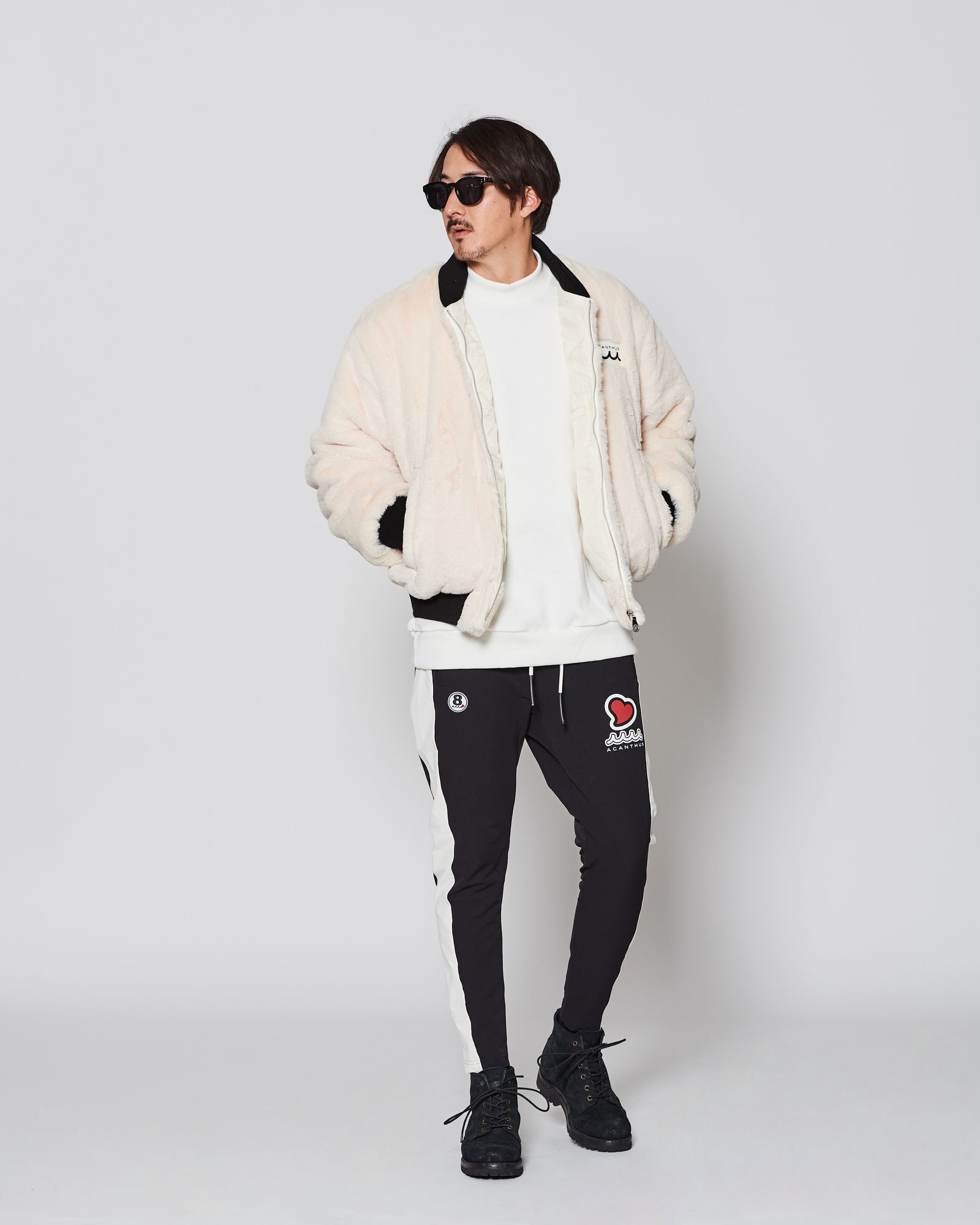 ☆先行予約販売2025年11月中旬～12月中旬頃入荷予定☆ ACANTHUS × muta MARINE / muta Faux Fur Bomber Jacket  / ファーボンバージャケット / WHITE 【MA2530】
