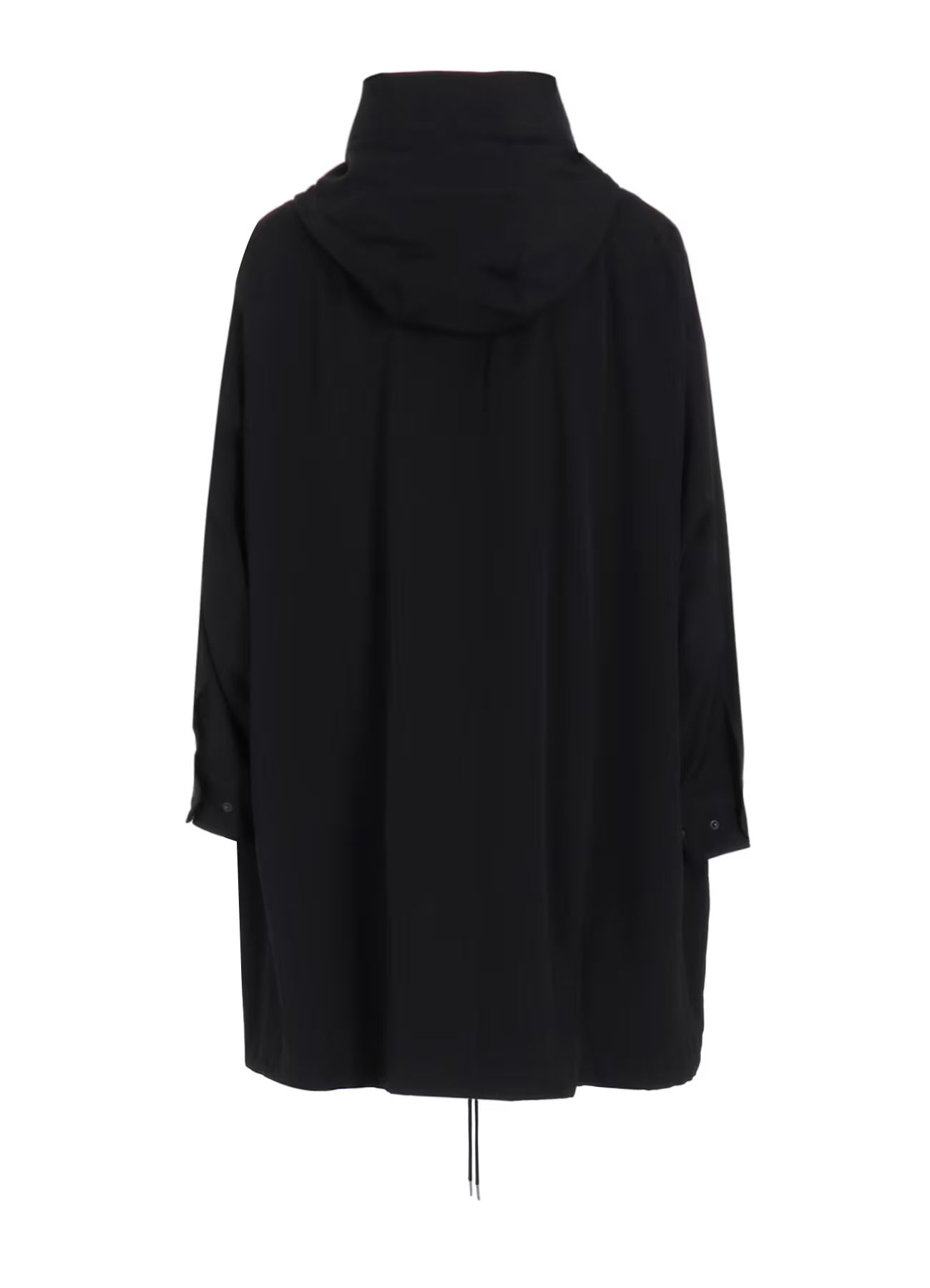 W/GABARDINE HIGH NECK HOODED MODS COAT / BLACK  [GA-C10-101-1]