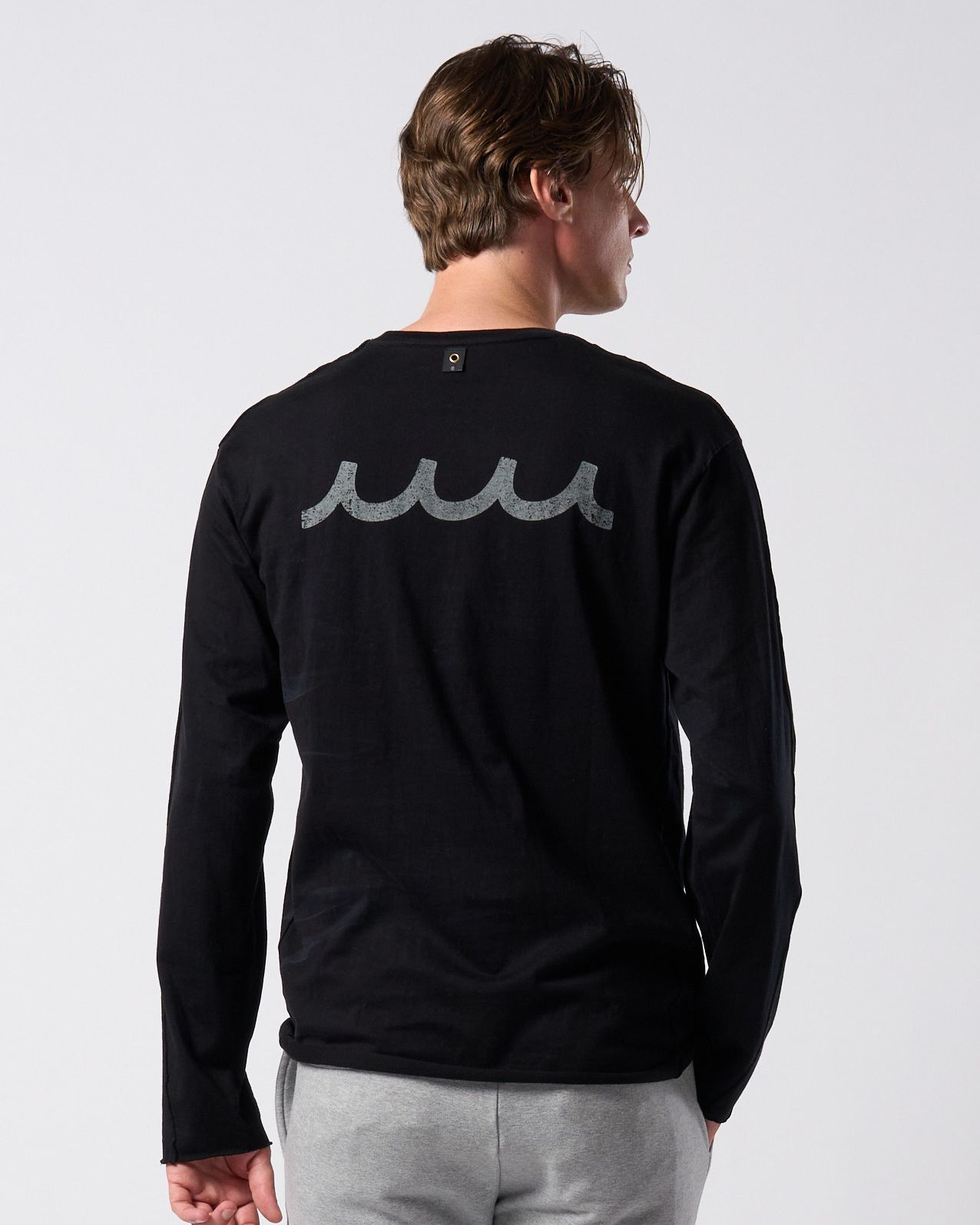 ☆先行予約☆ muta × wjk  / カットオフ クルーネックロングスリーブカットソー / cut-off crew-neck L/S(printed) / DEEP BLACK [708 mw03j]