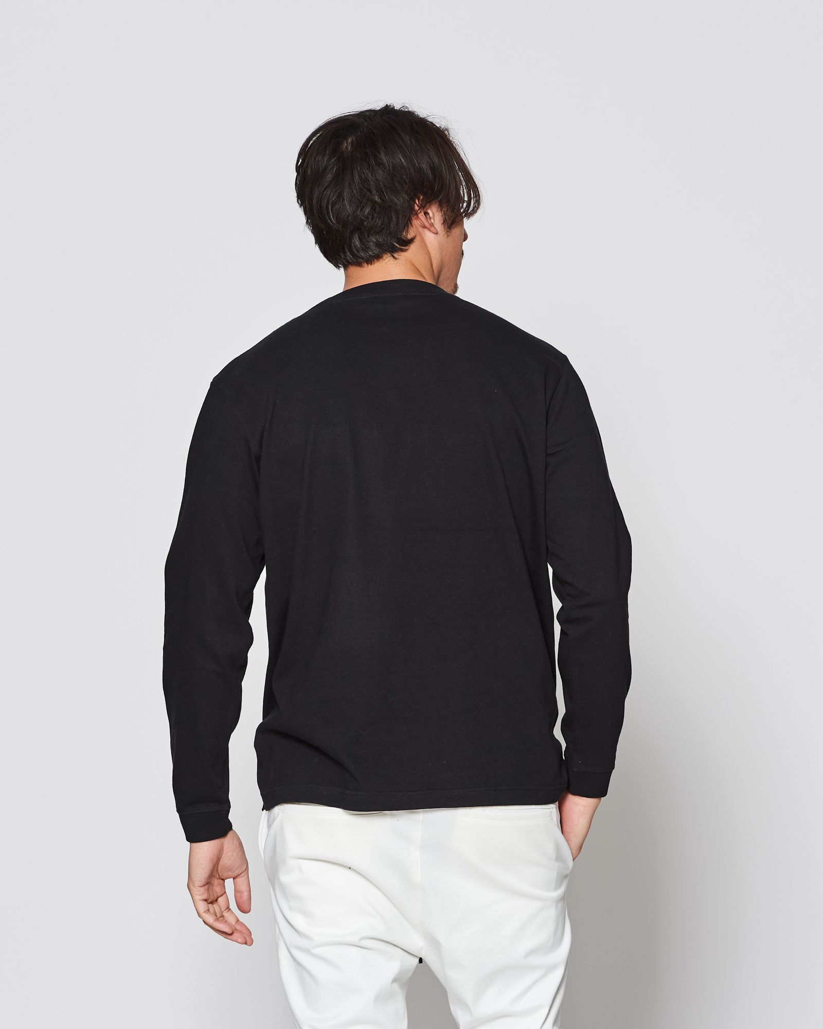☆先行予約販売2025年8月下旬～9月下旬頃入荷予定☆ ACANTHUS × muta MARINE / muta Mesh Trimming Pocket L/S Tee / ロンT / BLACK 【MA2541】