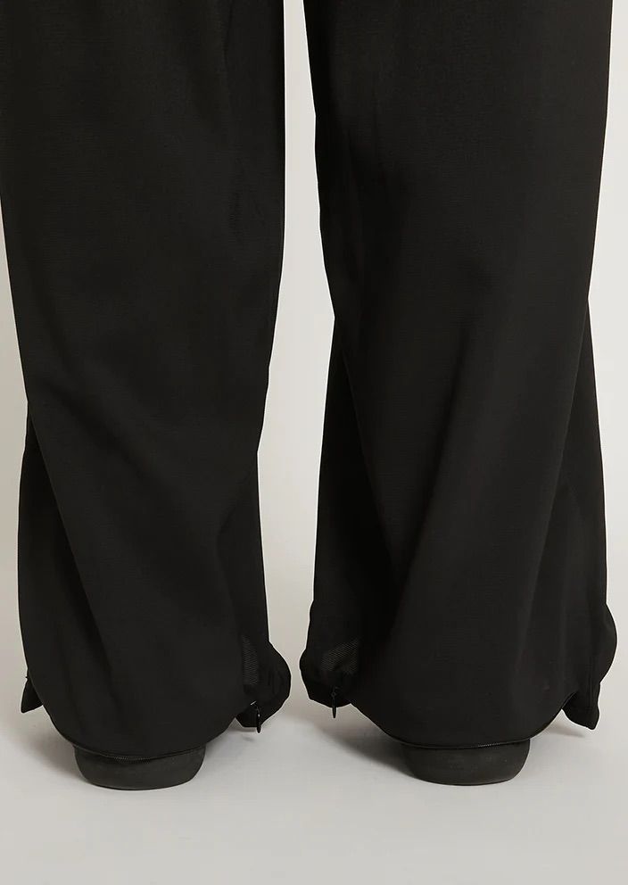 KREVA×GHOST ALMOSTBLACK / WOVEN TWO TUCK NINJA WIDE PANTS / BLACK [KRVGAB-P-1]