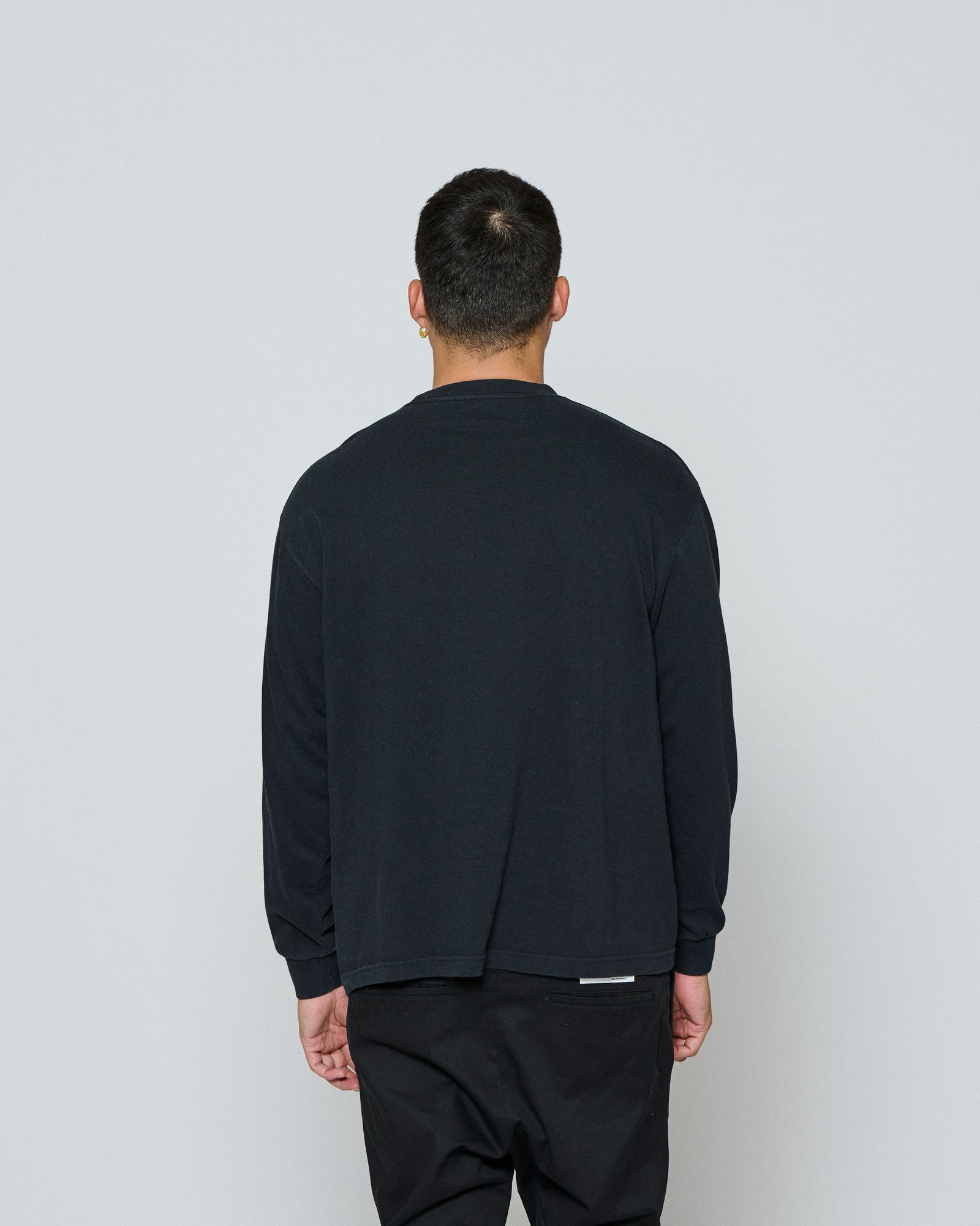 ☆先行予約☆ muta MARINE × ACANTHUS / カレッジロゴロンTee / Shadow College Logo L/S Tee / BLACK 【MA2661】