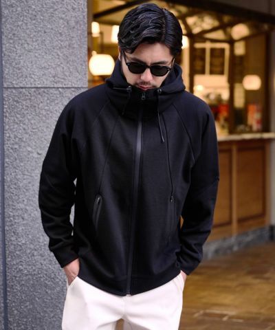 止水ジップパーカー / ブラック【341027】