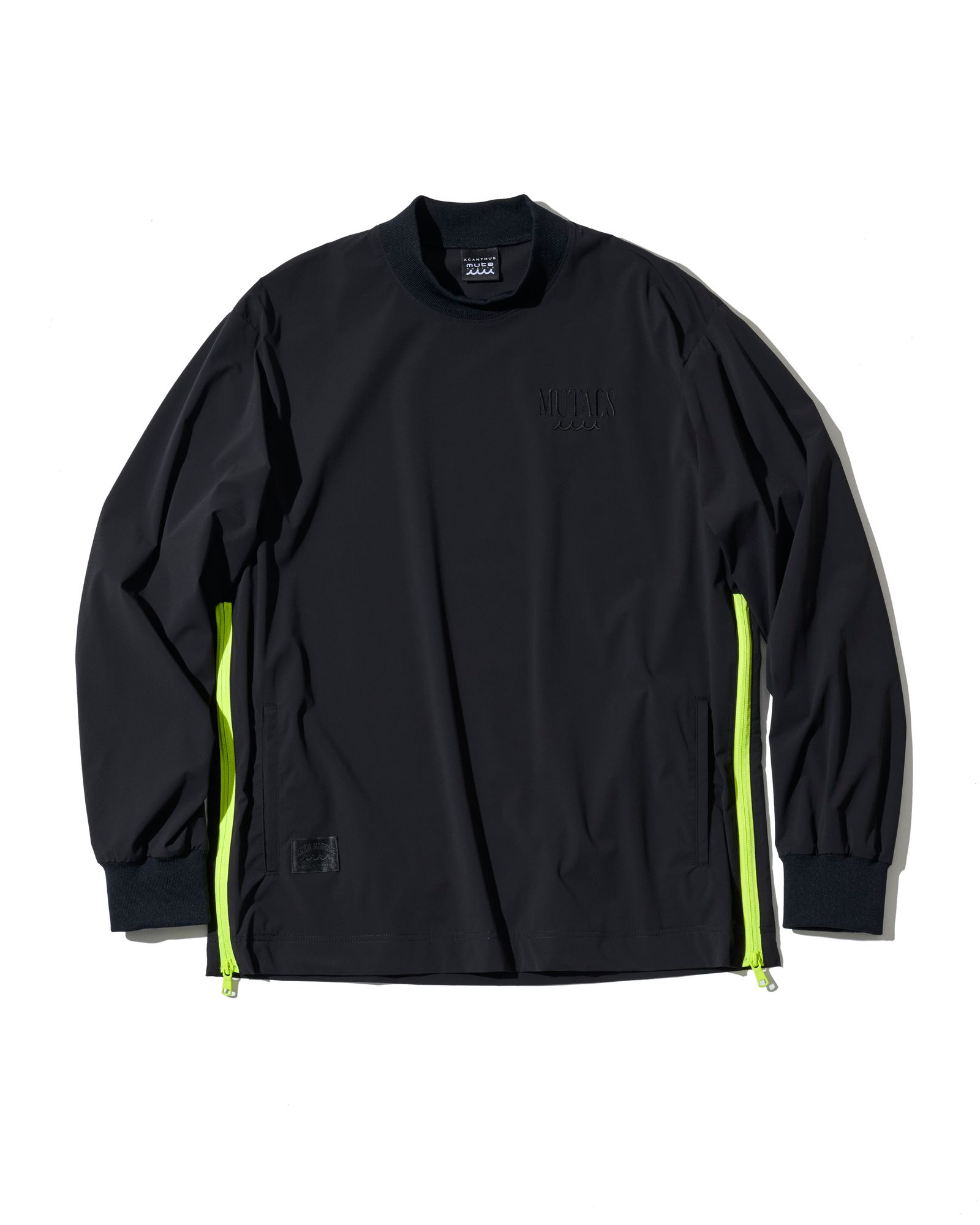 ☆先行予約☆muta MARINE × ACANTHUS  / サイドジップ長袖モックネックTシャツ /  Side Zip L/S Mock Top / BLACK【MA2706】