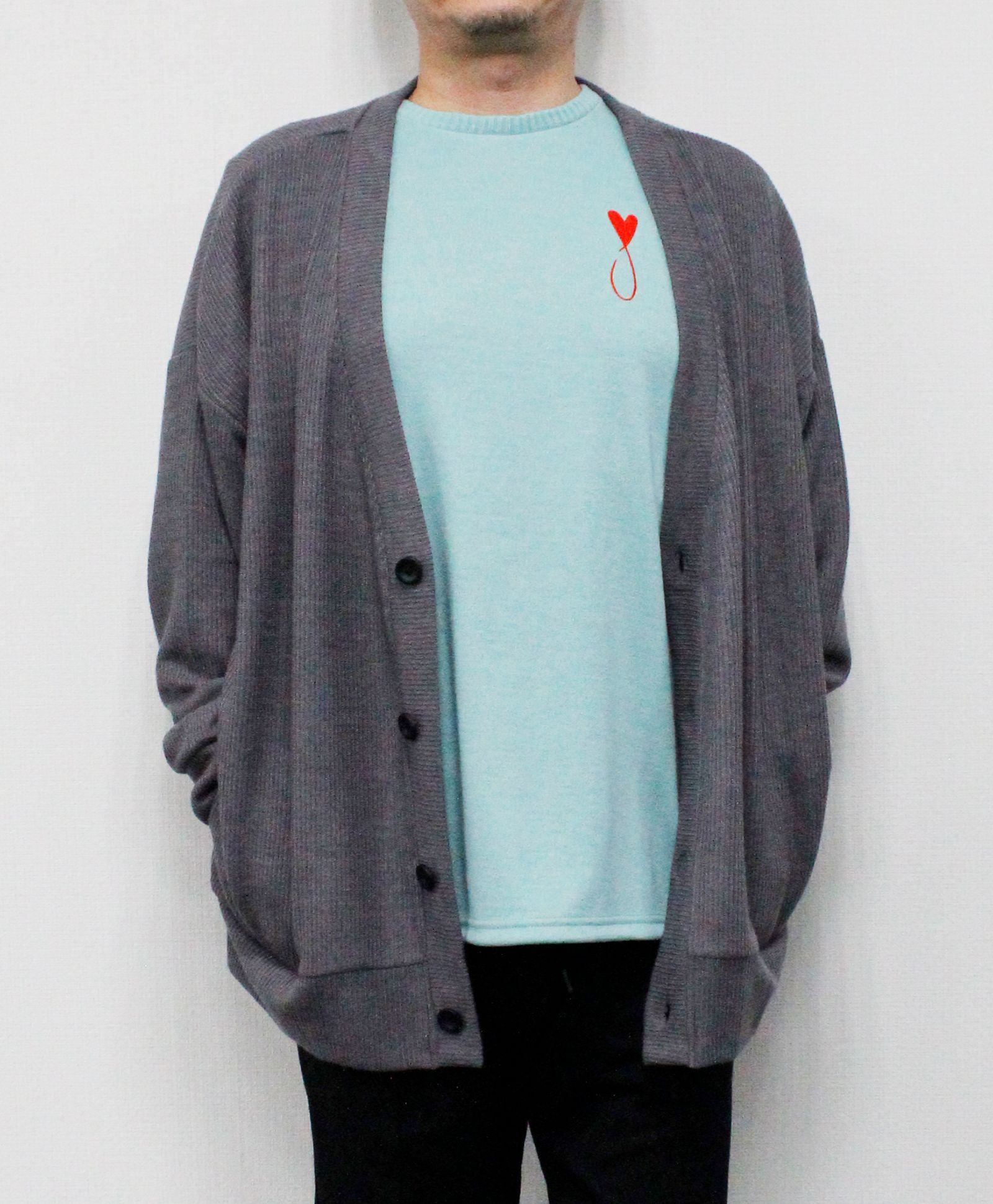 オーバーdsカーディガン /グレー【331015】