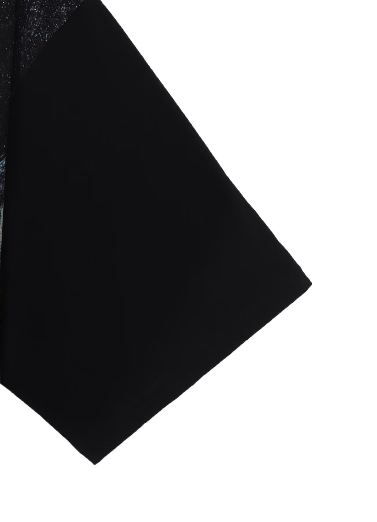 SILKETTE JERSEY FLORAL PATTERN SLIT JUMBO SHORT SLEEVED T-SHIRT / BLACKxBLUE [GL-T02-011-1-03]