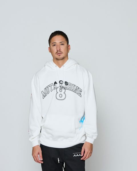 ☆先行予約☆ muta MARINE × ACANTHUS / テストプリントフーディー /パーカー / Test Print Hooded Sweatshirt / WHITE 【MA2656】