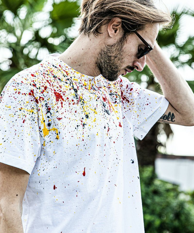 ACANTHUS - スプラッシュTシャツ / Splash Tee / WHITE/RED MULTI | femt