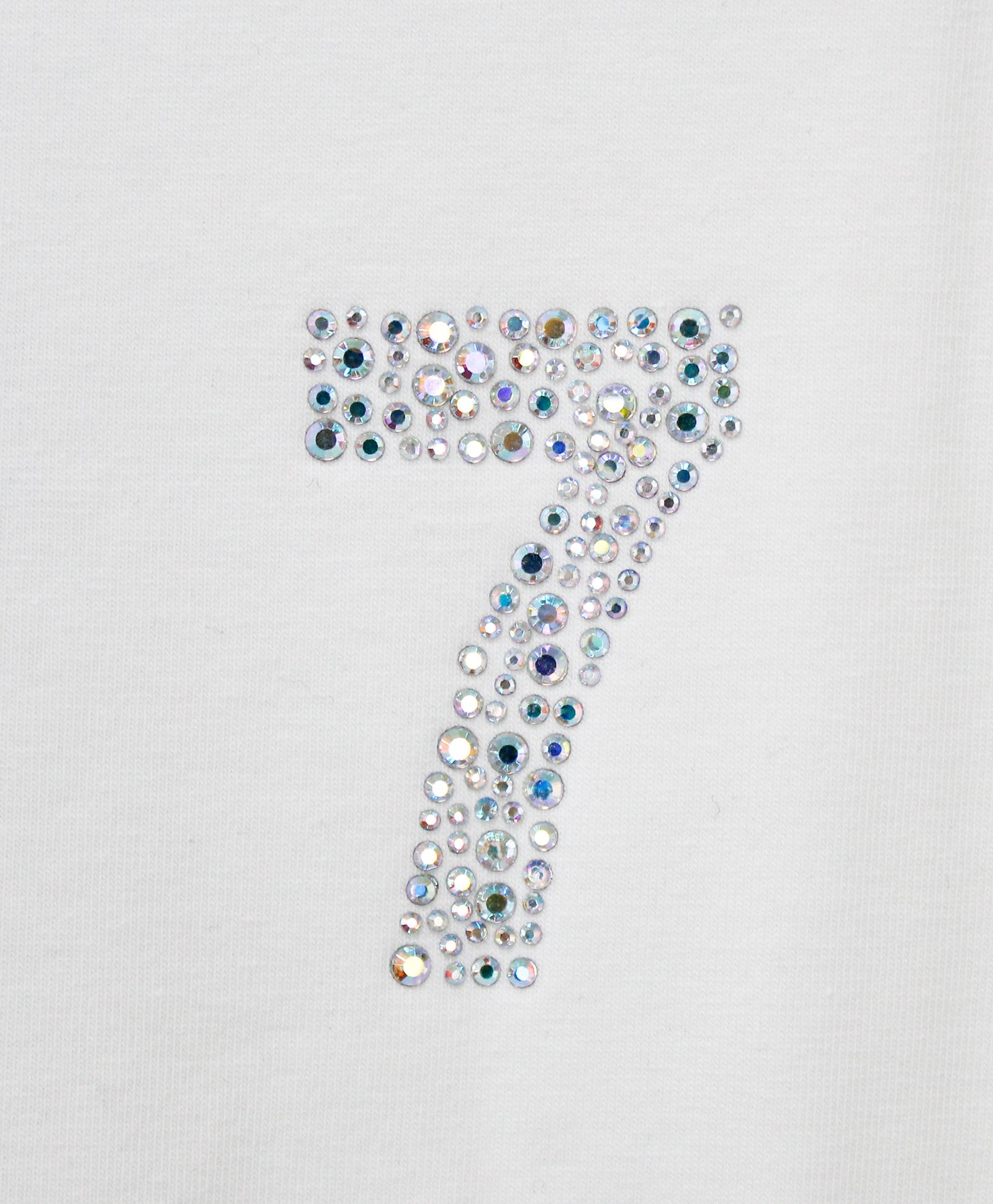 ラインストーン『7』 L/S Tシャツ / ロンT / ホワイト [UC52-N544]
