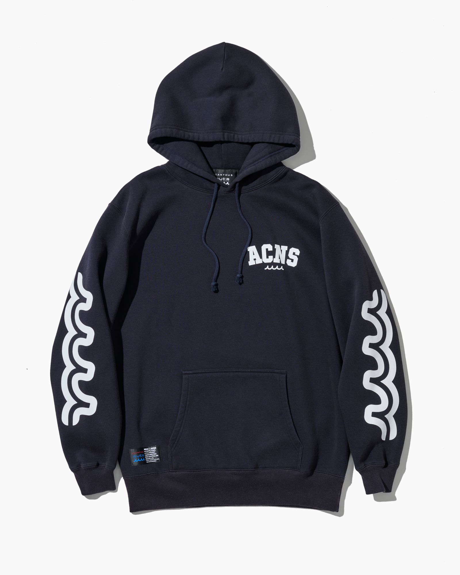 ☆先行予約☆ muta MARINE × ACANTHUS /アームプリントフーディー /パーカー / Arm Print Hooded Sweatshirt / NAVY 【MA2657】