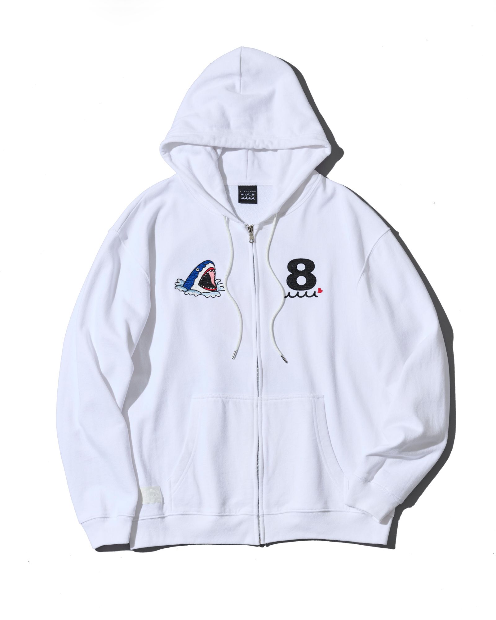 ☆先行予約☆muta MARINE × ACANTHUS  / スーベニアジップアップスウェットフーディー / ジップパーカー /  Souvenir Zip-up Hooded Sweatshirt / WHITE【MA2712】