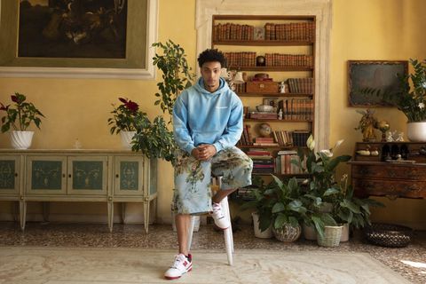 プルオーバーパーカー / BACKTOVIET HOODIE  / BLUE 【HOM 613】