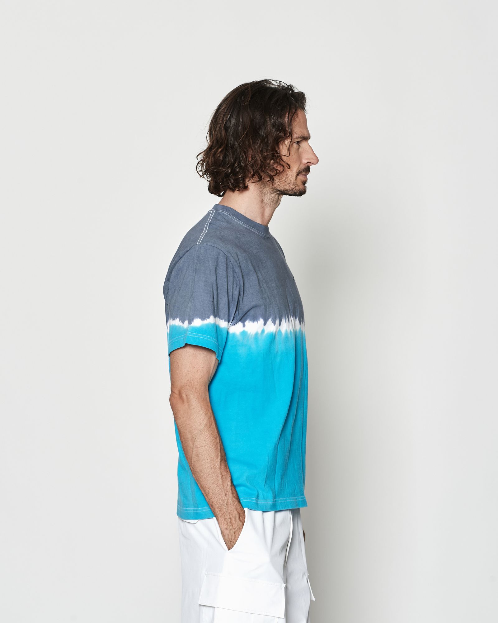 ☆先行予約☆ タイダイTシャツ  /  Contrast Tie-dye Tee / GREY BLUE【CT2604】