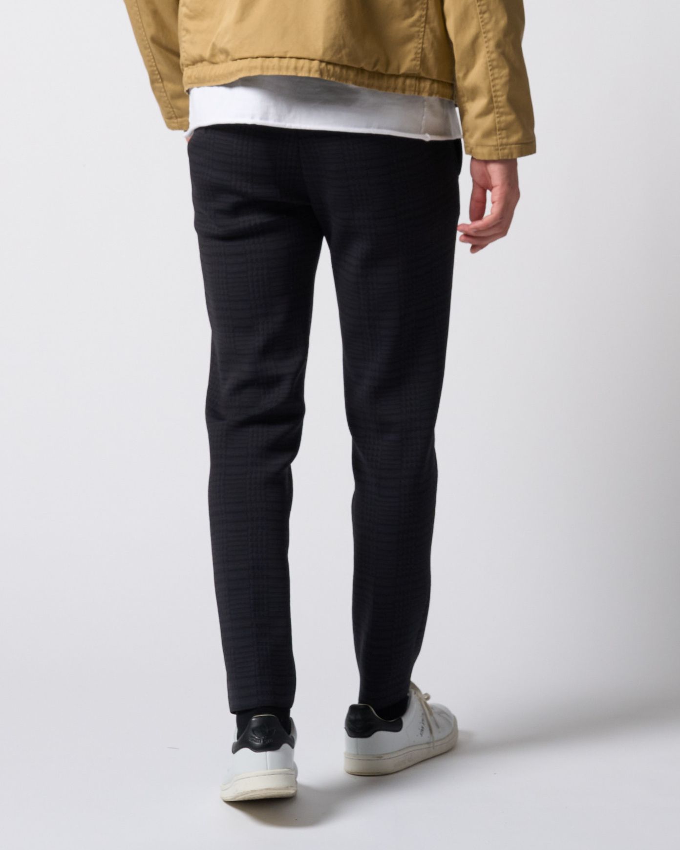 ☆先行予約☆ muta × wjk  / ニットイージースラックス / function knit easy slacks(jacquard check) / BLACK CHECK [504 mw08j]