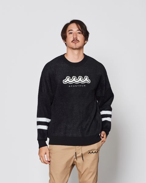 muta MARINE × ACANTHUS  / muta Fur Knit Crewneck / ニット / BLACK 【MA2544】