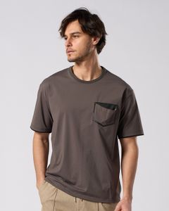 ☆先行予約☆ レザーポケット S/S  Tシャツ /  drawstring leather pocket S/S / CHARCOAL [7132 ny58i]