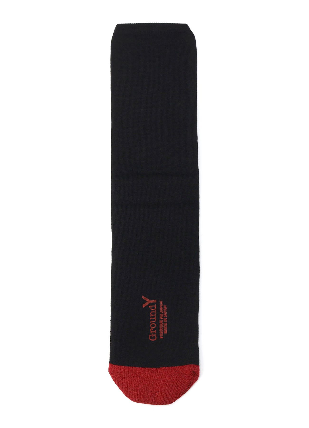 WOOL COTTON TWO TONE TUBE SOCKS / ツートンカラーチューブソックス / ブラック [GL-M01-052-1-02]