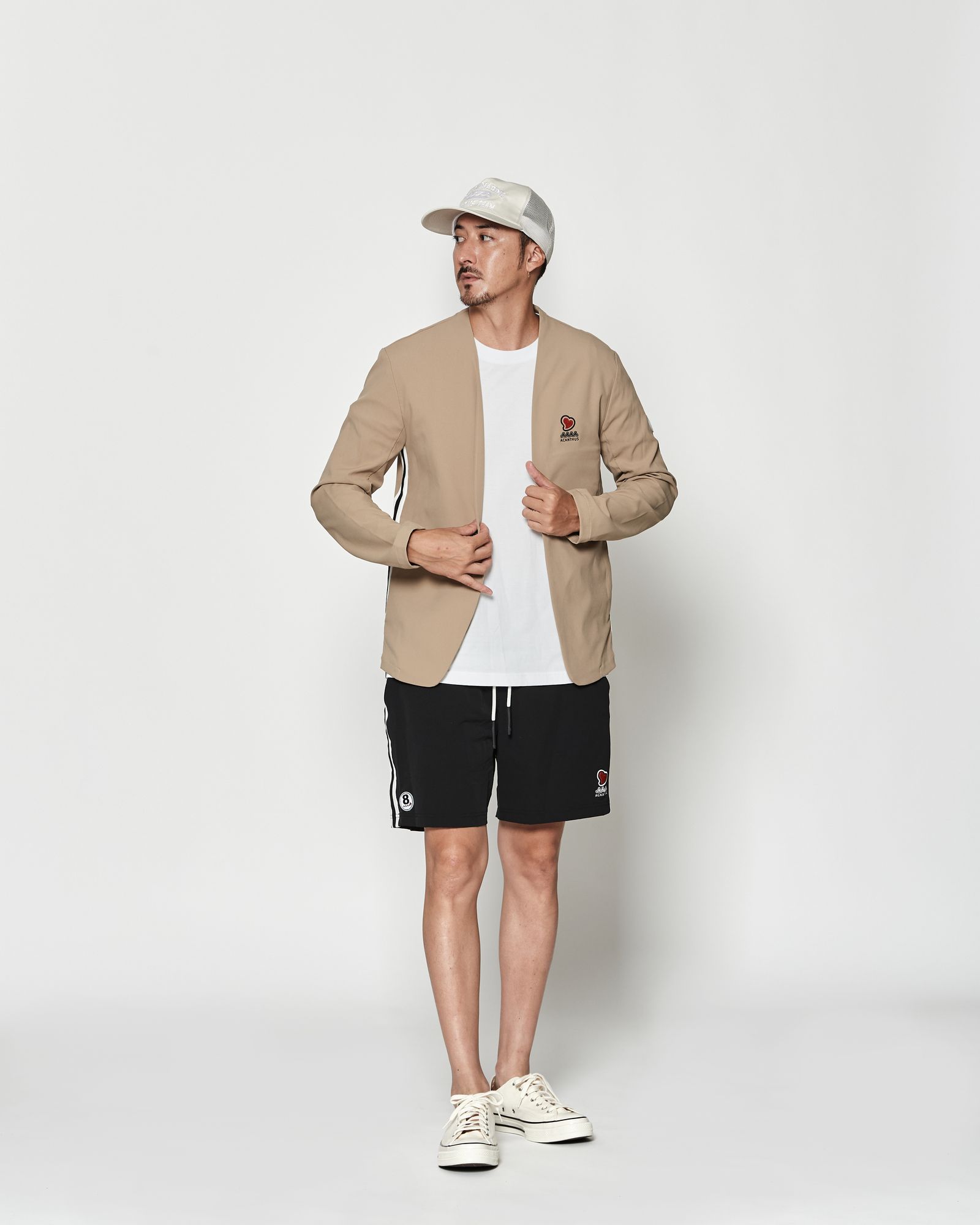 ☆先行予約☆muta MARINE × ACANTHUS / スウィートノーカラージャケット / sweet no collar jacket / BEIGE 【MA2625】