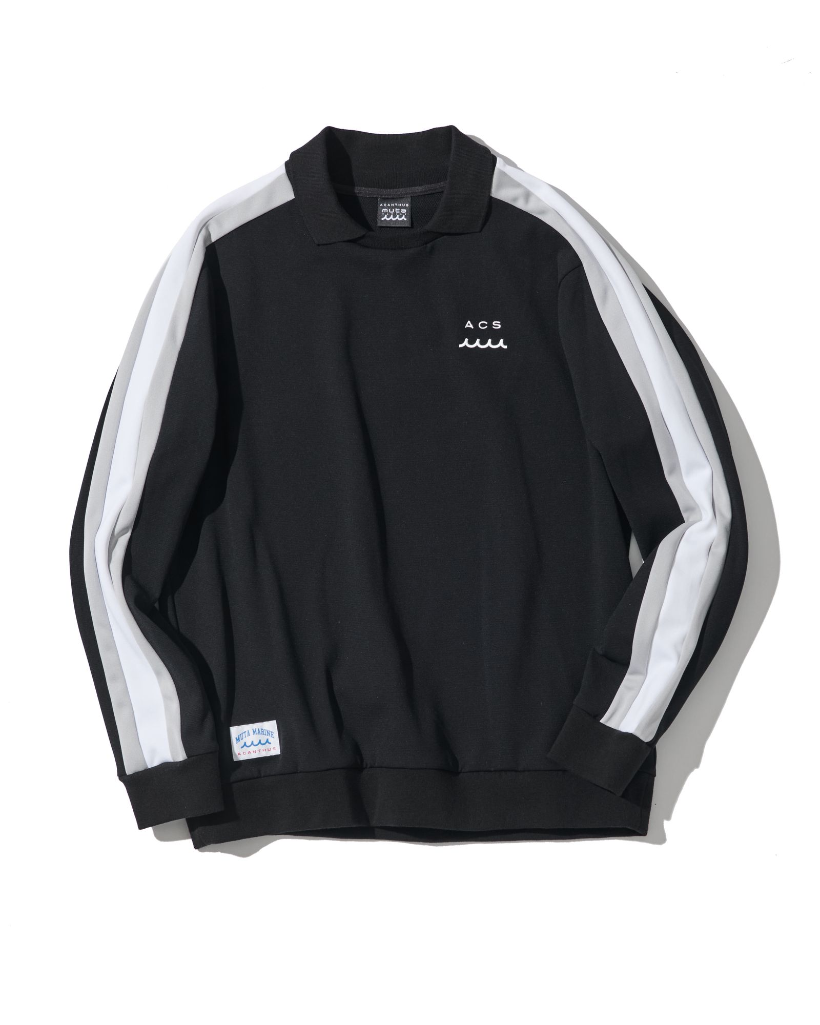 ☆先行予約☆muta MARINE × ACANTHUS  / ポロクルーネックスウェット / Polo Crewneck / BLACK 【MA2607】
