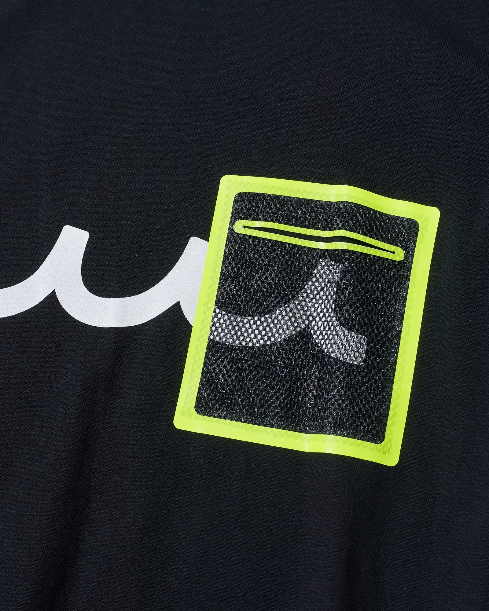 ☆先行予約☆muta MARINE × ACANTHUS  / メッシュトリミングポケットTシャツ  /  Mesh Trimming Pocket Tee / BLACK YELLOW【MA2615】