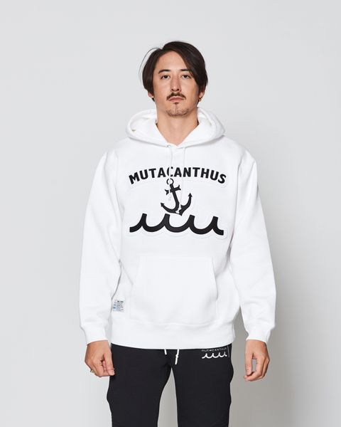 ACANTHUS × muta MARINE / muta Big Embroidered Patch Hooded Sweatshirts / パーカー / WHITE 【MA2536】