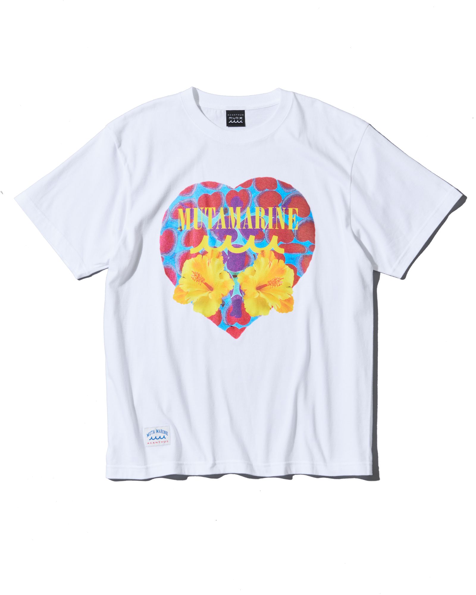 ☆先行予約☆muta MARINE × ACANTHUS  / ハートハイビスカスTシャツ / Heart Hibiscus Tee / WHITE【MA2616】