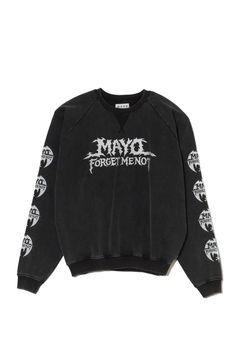 スカル 刺繍クルーネックスウェット 裏パイル / MAYO BANDANA SKULL EMBROIDERY CREW NECK SWEAT  / ブラック [26MY-STR002]