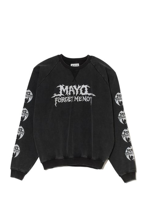 スカル 刺繍クルーネックスウェット 裏パイル / MAYO BANDANA SKULL EMBROIDERY CREW NECK SWEAT  / ブラック [26MY-STR002]