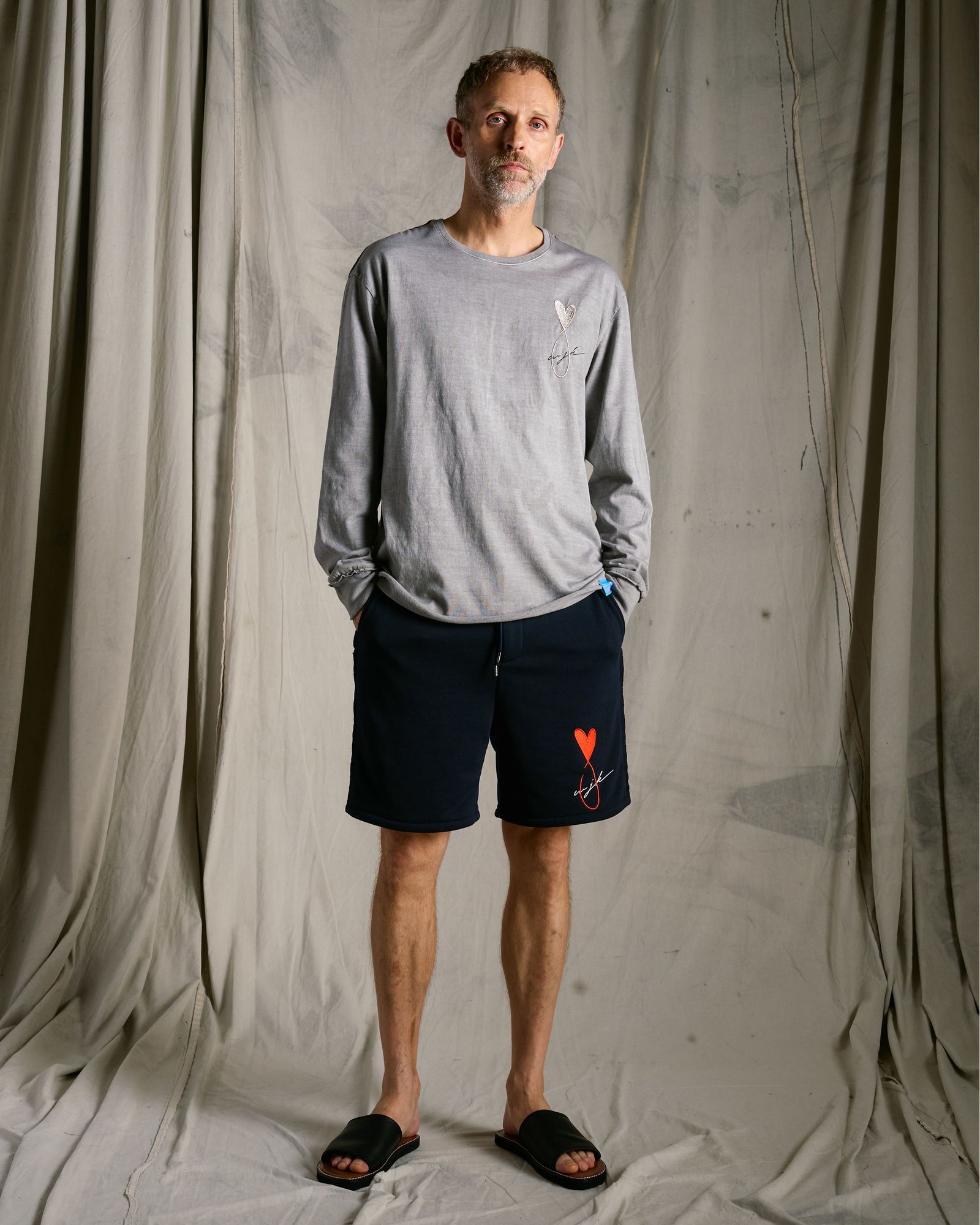 ☆先行予約☆Maison Honoré Paris× wjk  / ハートフィッシュ カットオフ 長袖Tシャツ / heart fish cut-off L/S / l.gray×silver【711 hw01k】