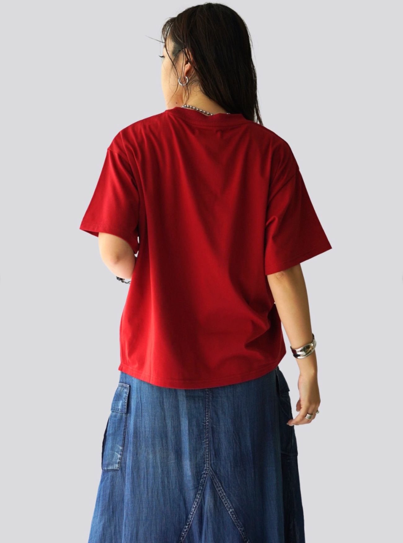 クラック箔切替TEE / レッド [bc605302]