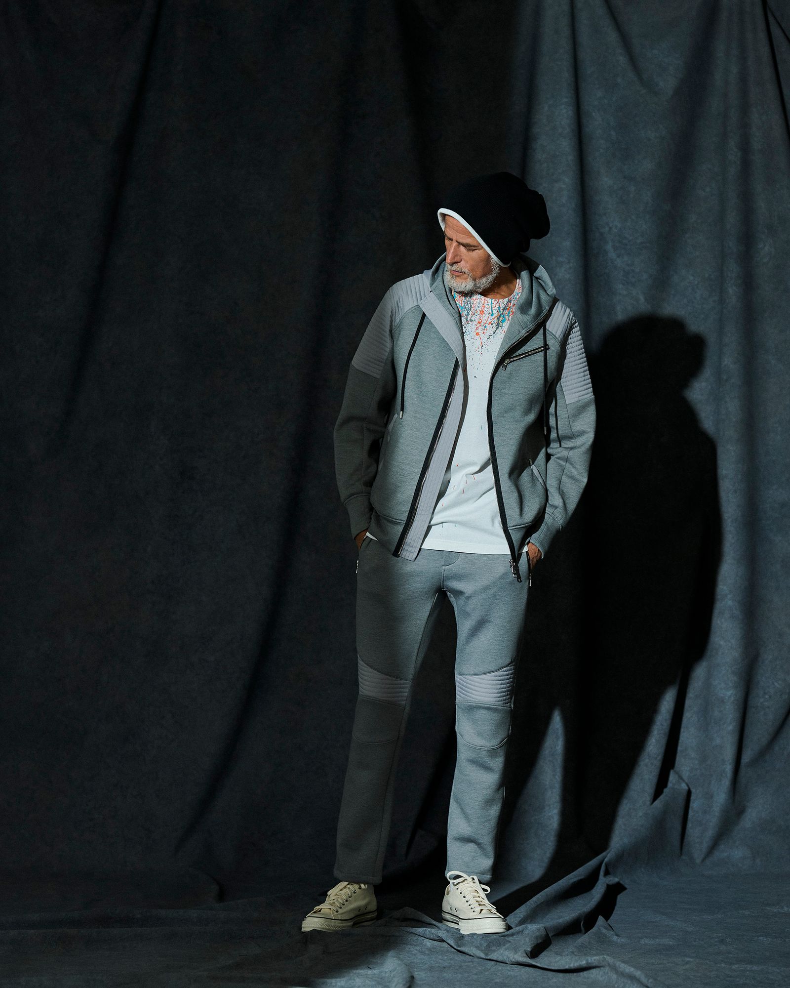 ☆先行予約☆  バイカーパーカー / フーディー / Double-knit Biker Hoodie / GREY 【DW2601】
